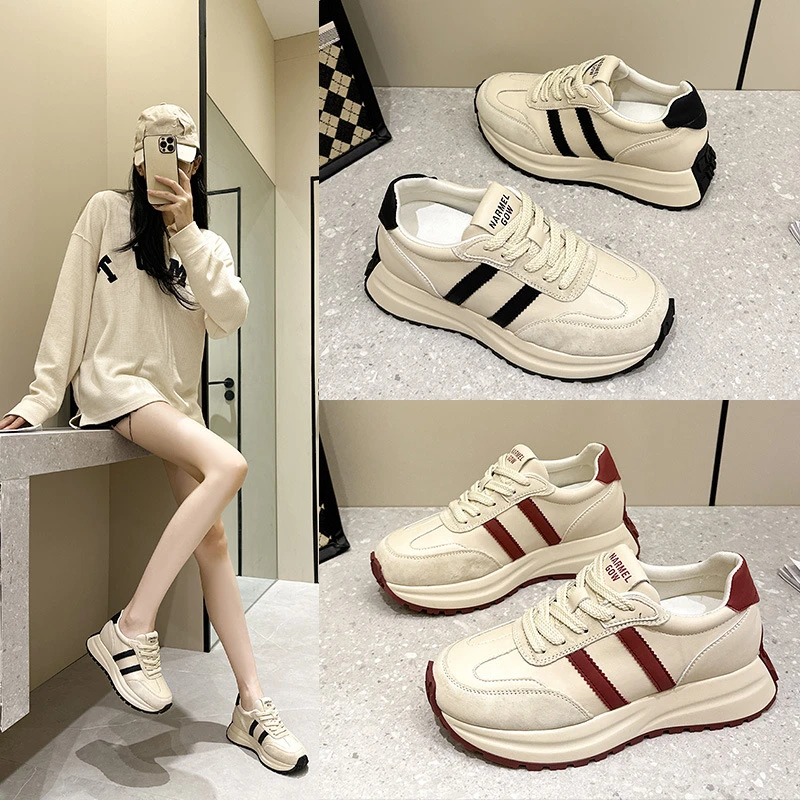 小码阿甘鞋2025新款真皮百搭学生时尚休闲运动鞋厚底内小白鞋旅游