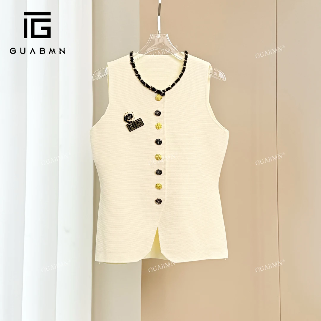 GUABMN2025春季新款气质针织时尚百搭背心3976