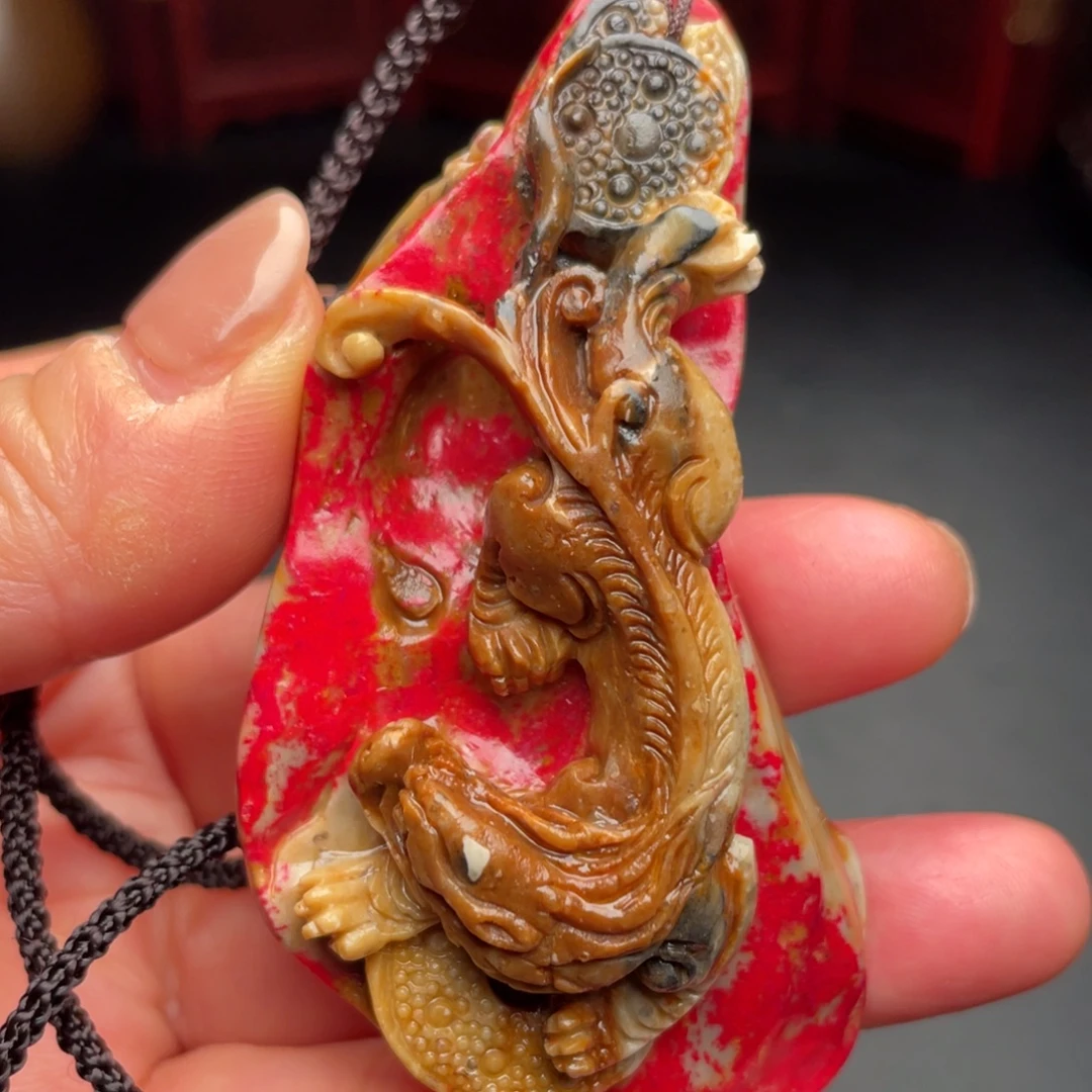 昌化鸡血石昌化鸡血石手把件挂件