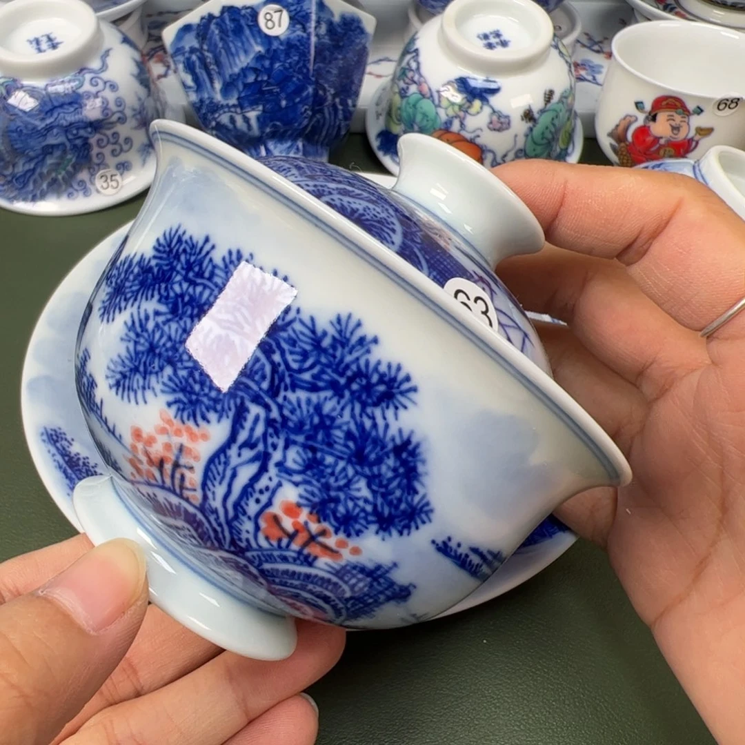 陶瓷景德镇纯手工纯手绘茶具木木63