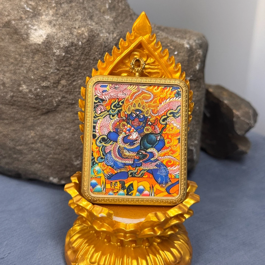 五路财神唐卡黑财神开财门，转运，偏财横财，夏日吊坠车挂唐卡吊坠