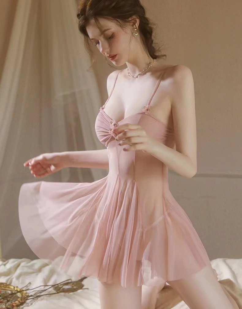 性感睡衣女火辣小胸高级感情侣蕾丝吊带睡裙女新款纯欲风