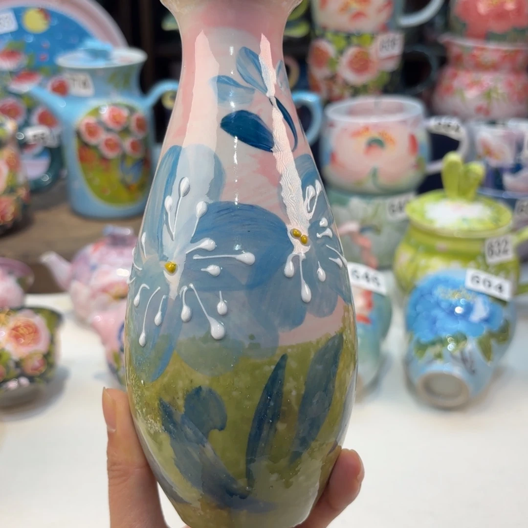 瓷片景德镇手绘高温釉下彩陶瓷茶具