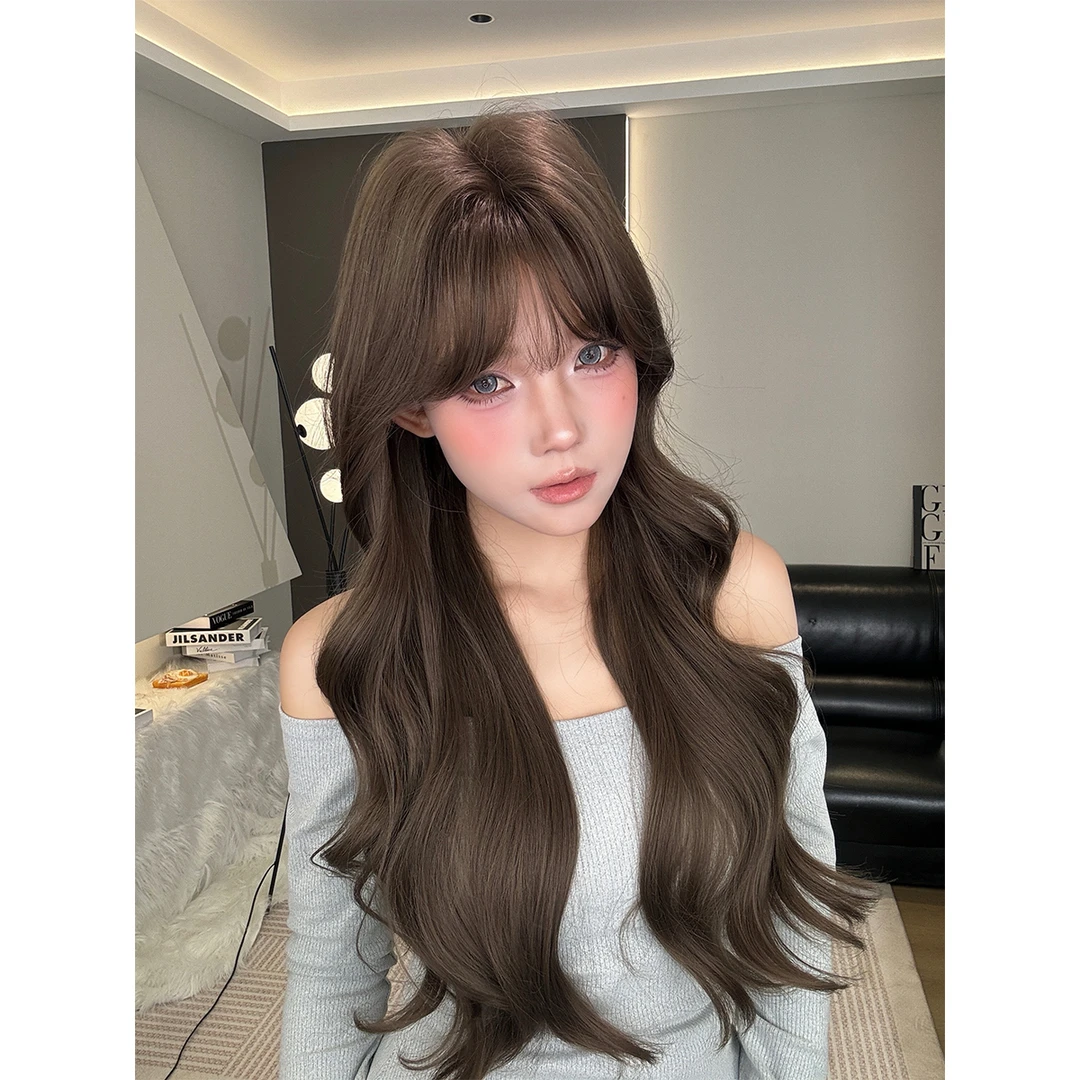 【甜美公式】AG假发齐刘海八字大波浪显白时尚网红假发全头套