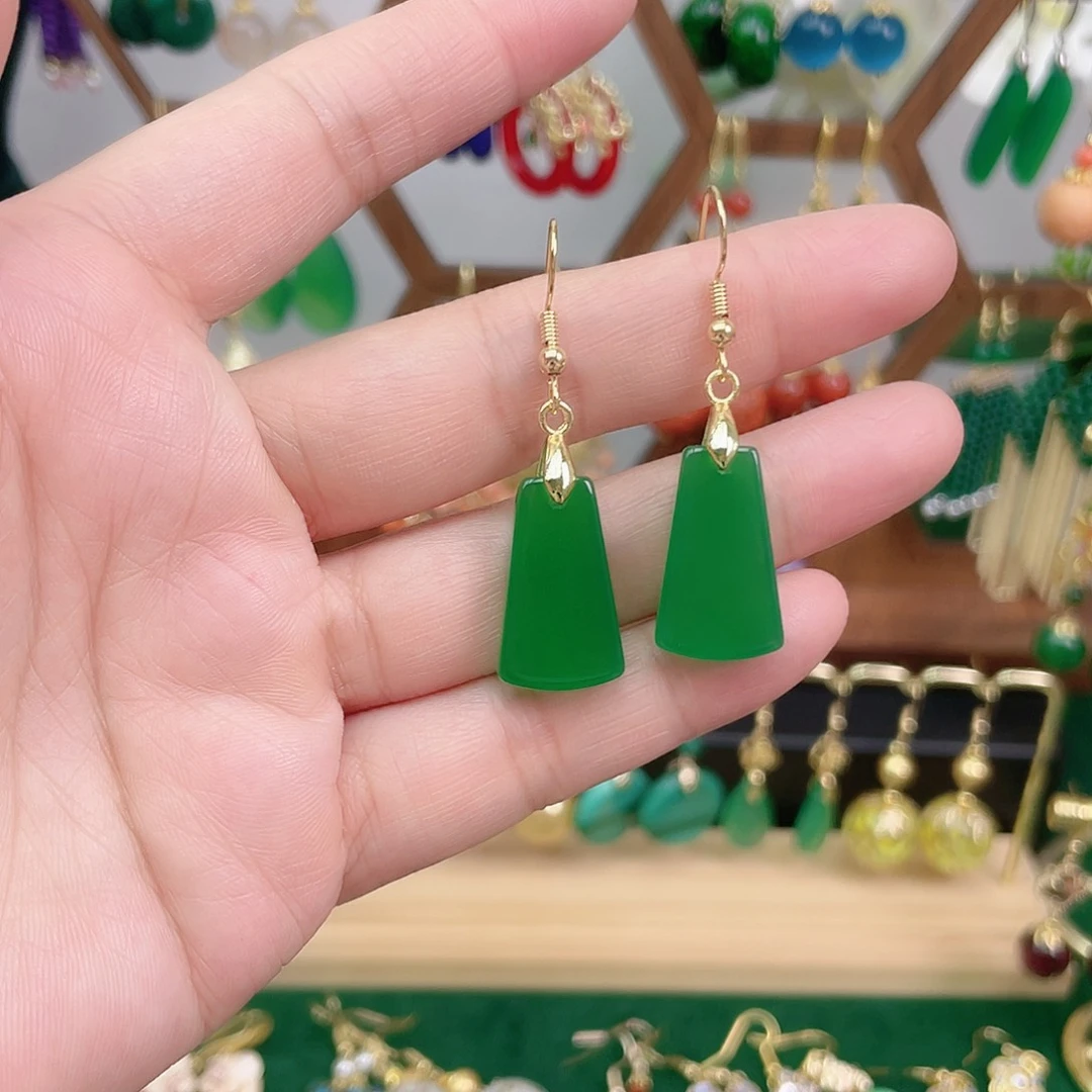 玛瑙/玉髓合金耳饰