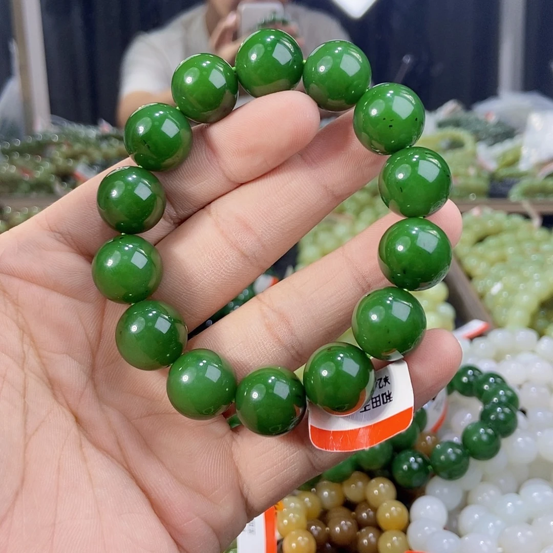 和田玉未镶嵌手串纯天然卡16碧玉3号矿多样性发一