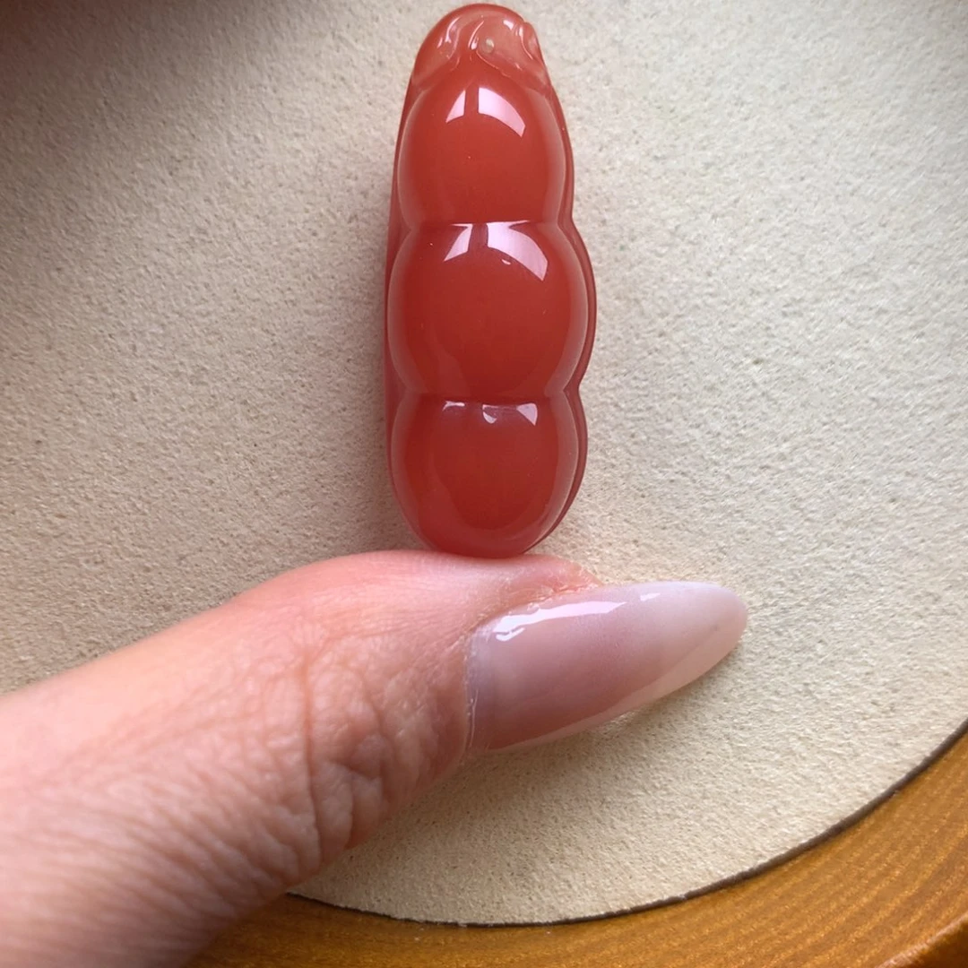 南红玛瑙合金保山天然原矿南红福豆吊坠
