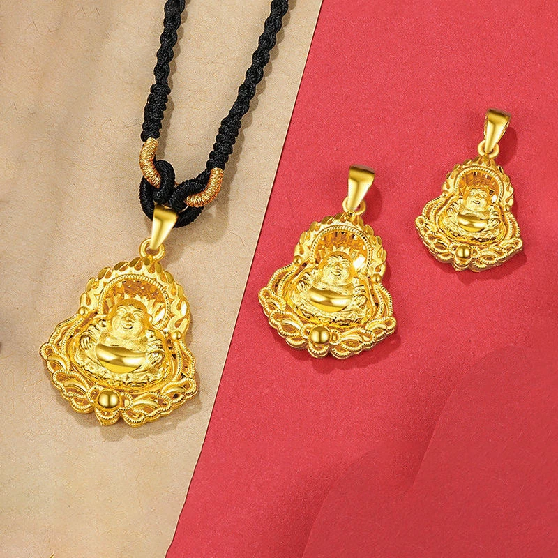 足银银制品 火焰佛吊坠霸气百搭气质时尚古法挂坠镶嵌精美