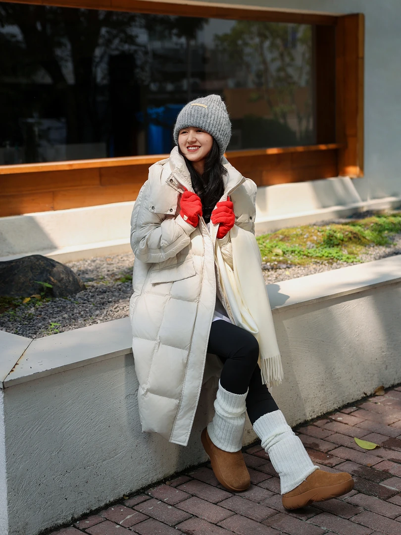 新国标90白鸭绒2025年加厚中长款羽绒服女冬季连帽外套小个子定制