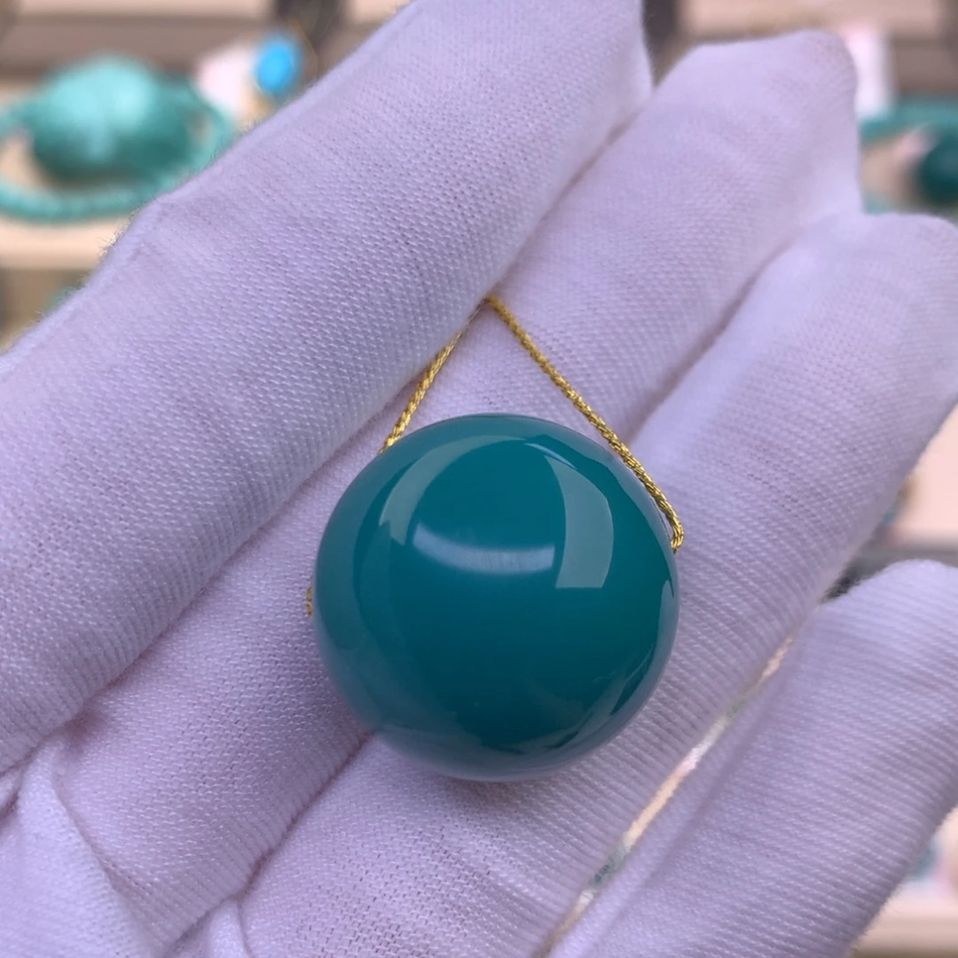 未镶嵌绿松石珠宝奇石21mm