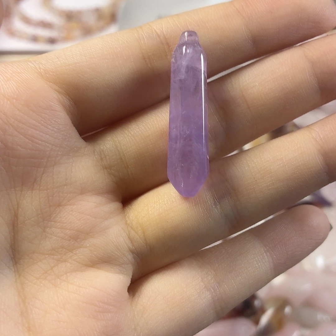 水晶银S925镶嵌手链薰衣草打孔联系主播