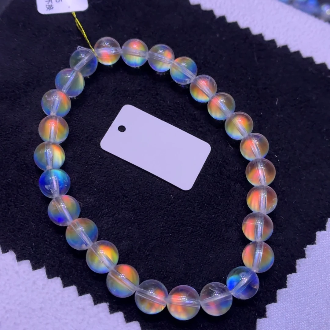手链月光石未镶嵌毕业级马岛彩月精穿7.3mm