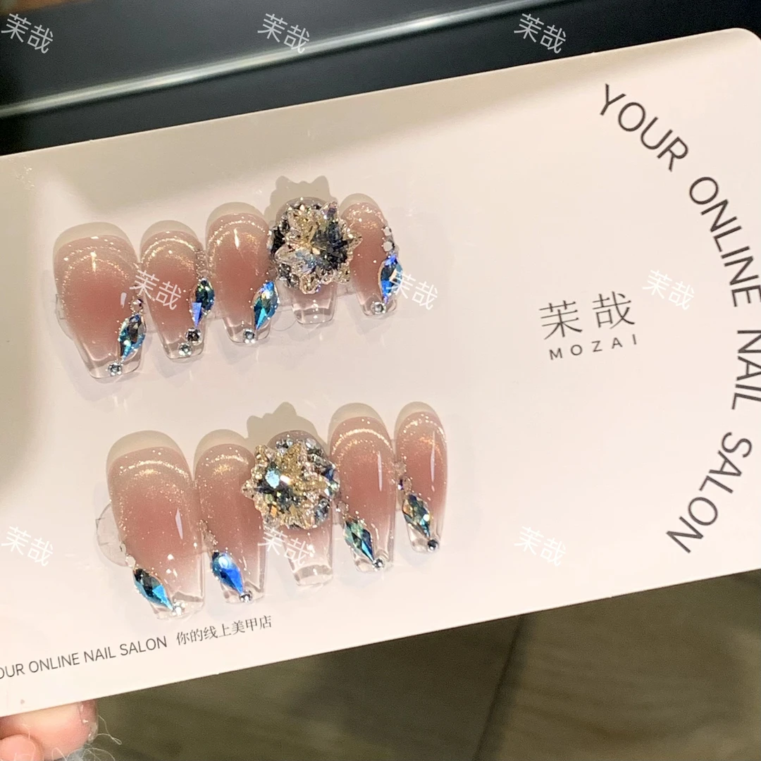 茉哉KK专属【施家全华钻/雪国千金】纯手工定制拆卸穿戴甲A3524