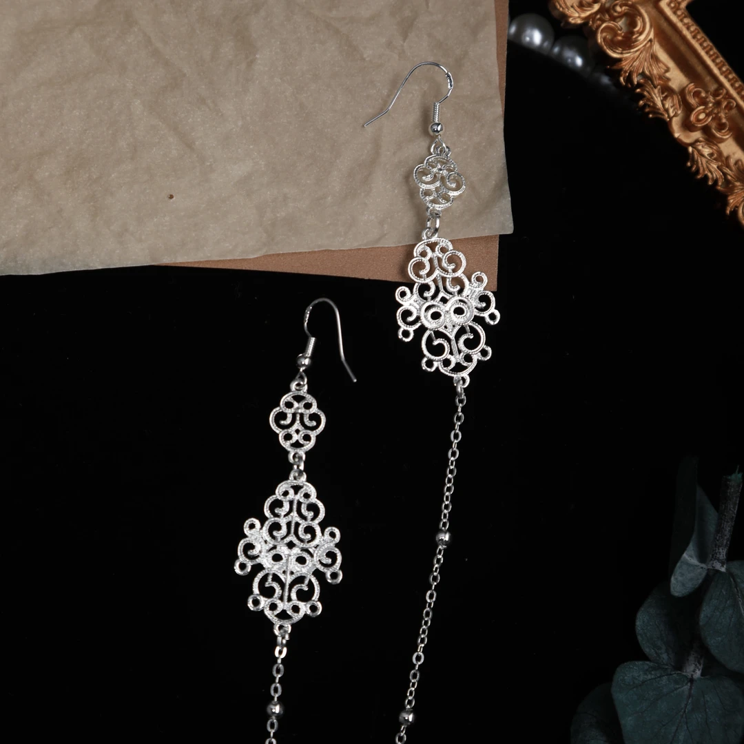 铜合金耳饰 【UULE】蒙古元素简约连条款耳饰A008