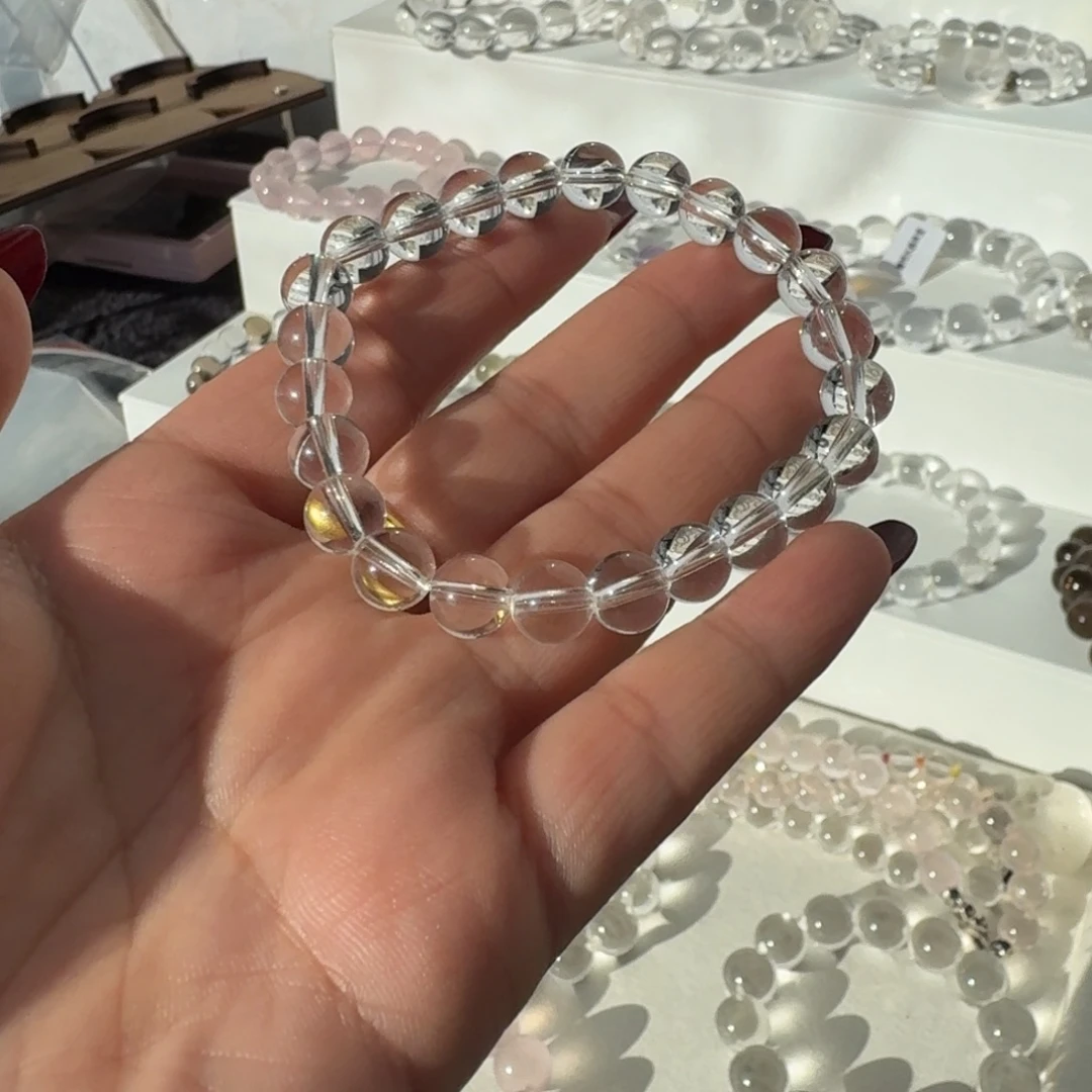 未镶嵌水晶手链天然白水晶8m