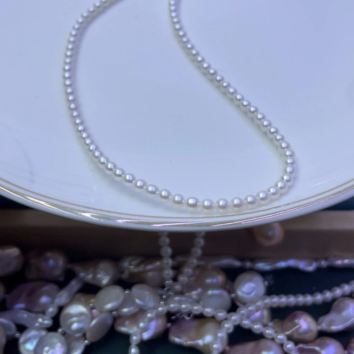 淡水珍珠项链银S925镶嵌就***梦
