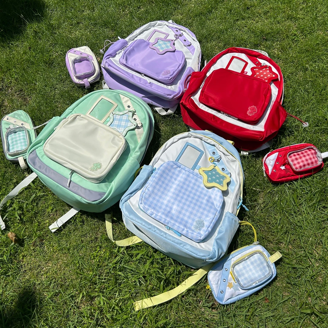 梁拌泡菜幽灵星星痛包双肩包百搭学院风学生开学季大容量书包