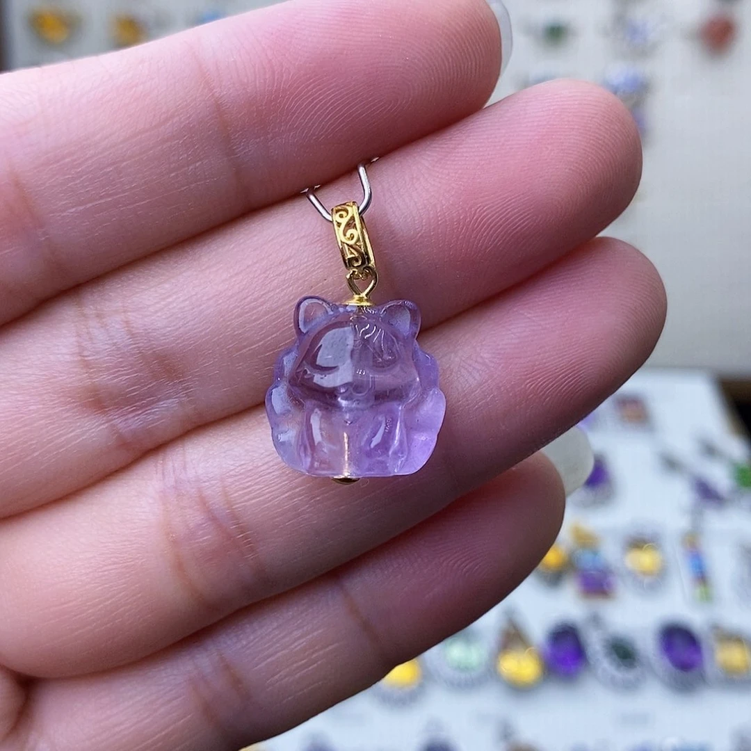 银S925镶嵌吊坠(不含链)紫晶不含证书