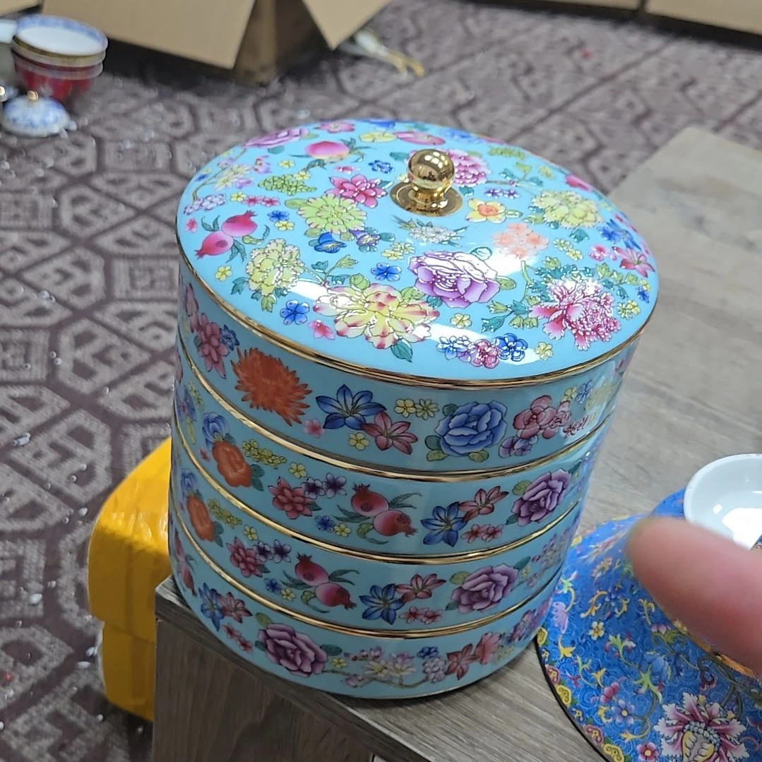 瓷片微瑕坚果罐一个万花666666666