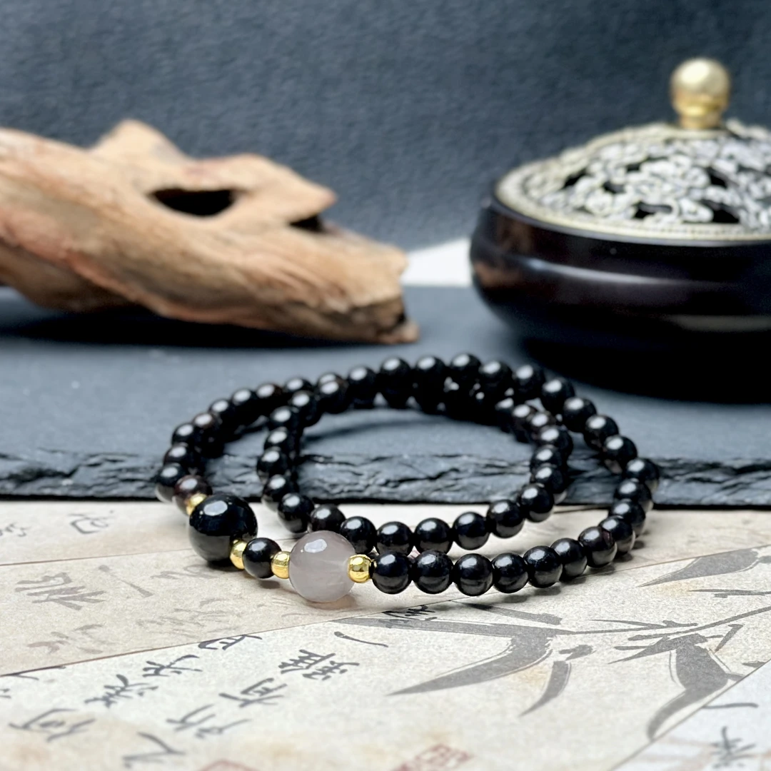 精品黑檀木多圈手串（无礼盒）1006