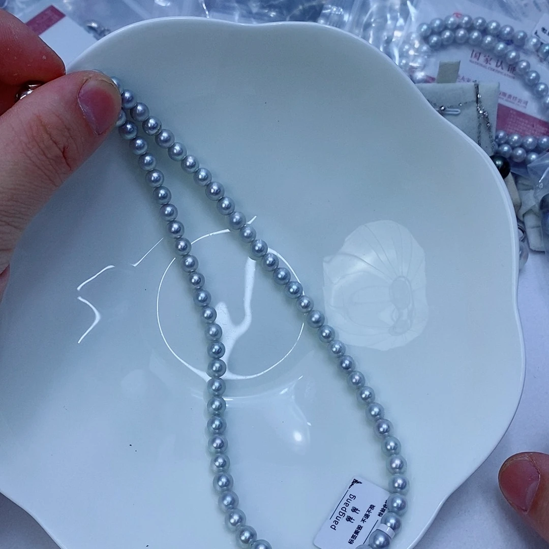 海水珍珠银S925镶嵌颈饰