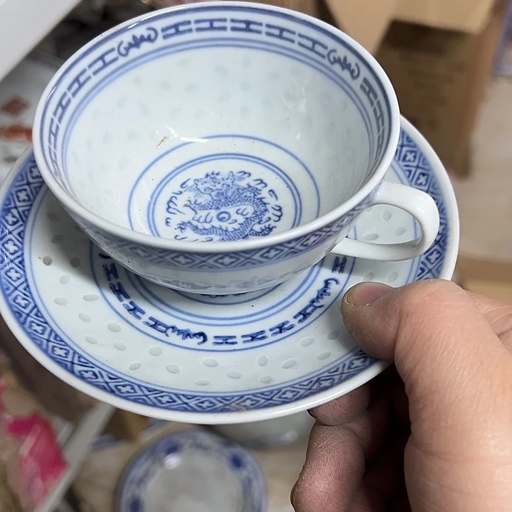 陶其他景德镇玲珑杯加叠