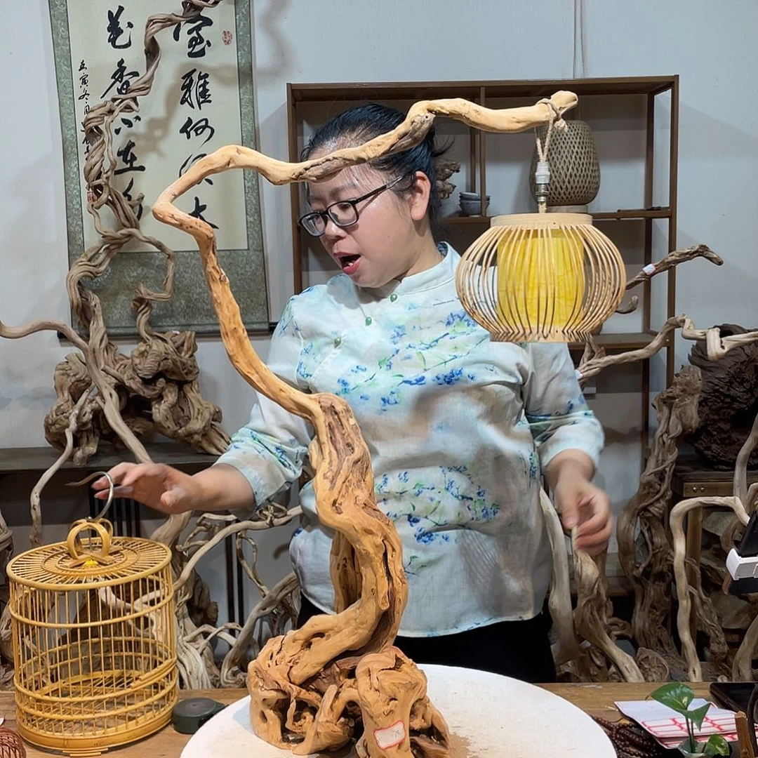 香杉木杜鹃根根艺摆件