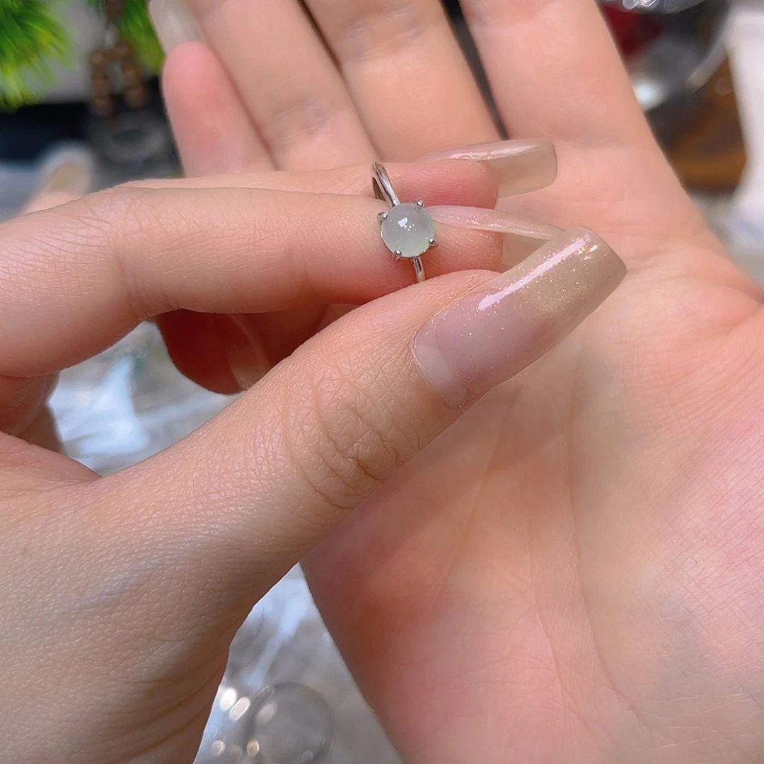 翡翠银S925镶嵌戒指