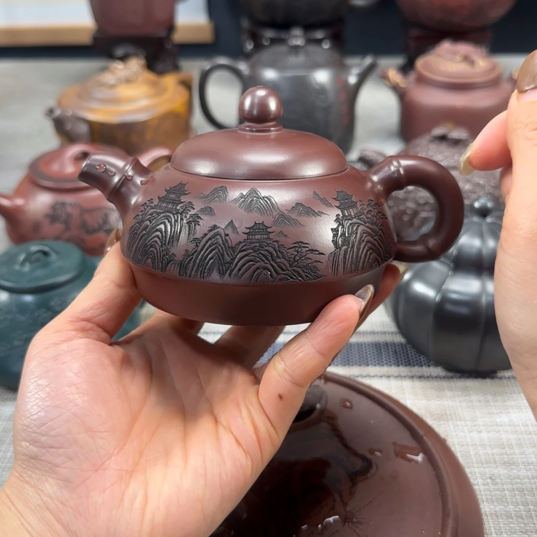 茶壶紫砂紫砂紫色紫砂