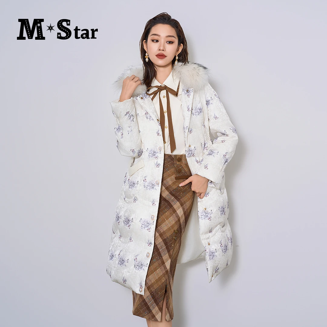 【媛媛女王专享】M-Star毛领长款羽绒服女小众外套SECI142518
