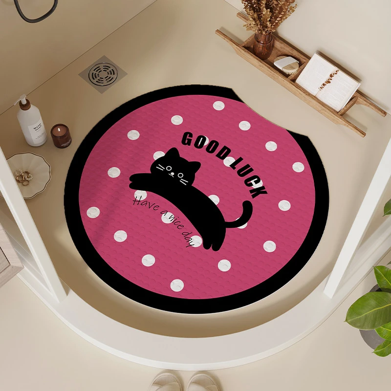 圆形卡通儿童浴室防滑垫淋浴洗澡间踩脚垫吸盘防水垫子卫生间地垫