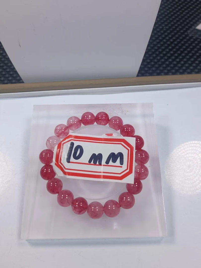 粉色花10mm手链一条32B16