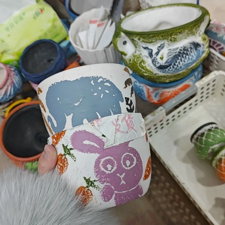 红陶吸水透气的白陶花盆凑满12发货