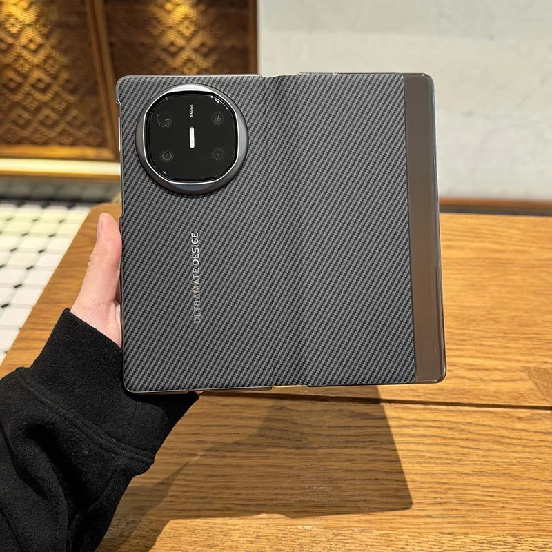 适用华为matex6典藏版手机壳碳纤维纹智能视窗翻盖皮套全包商务X6