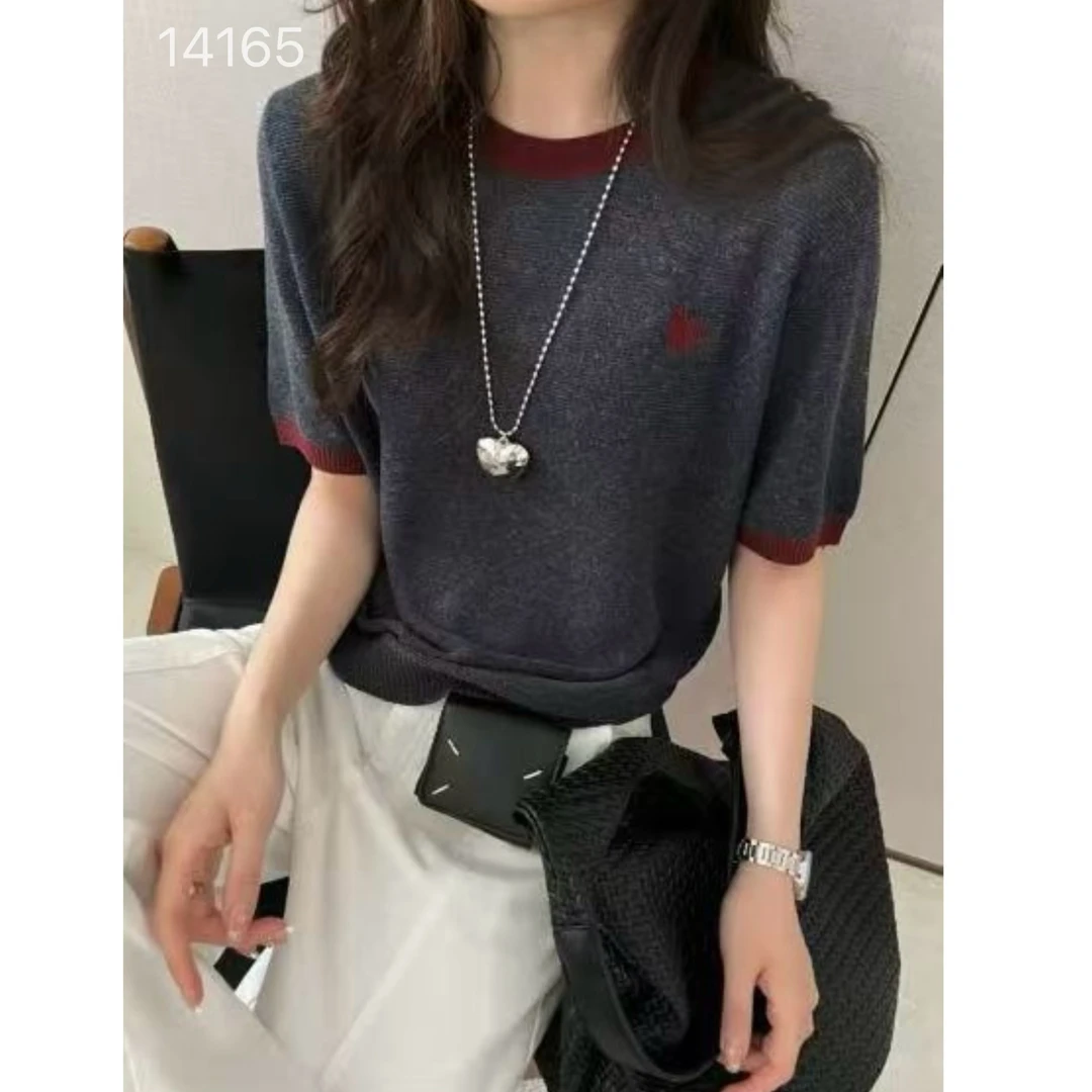14165（部分无水洗唛，介意慎拍）SANFAN新款净版圆领针织短袖