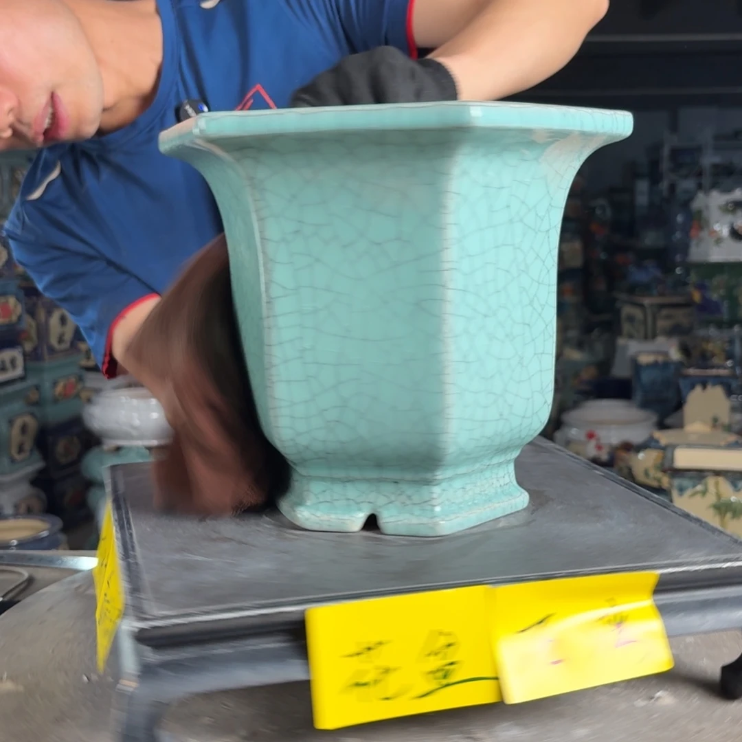 一风堂石湾花盆 内18*19微瑕气孔