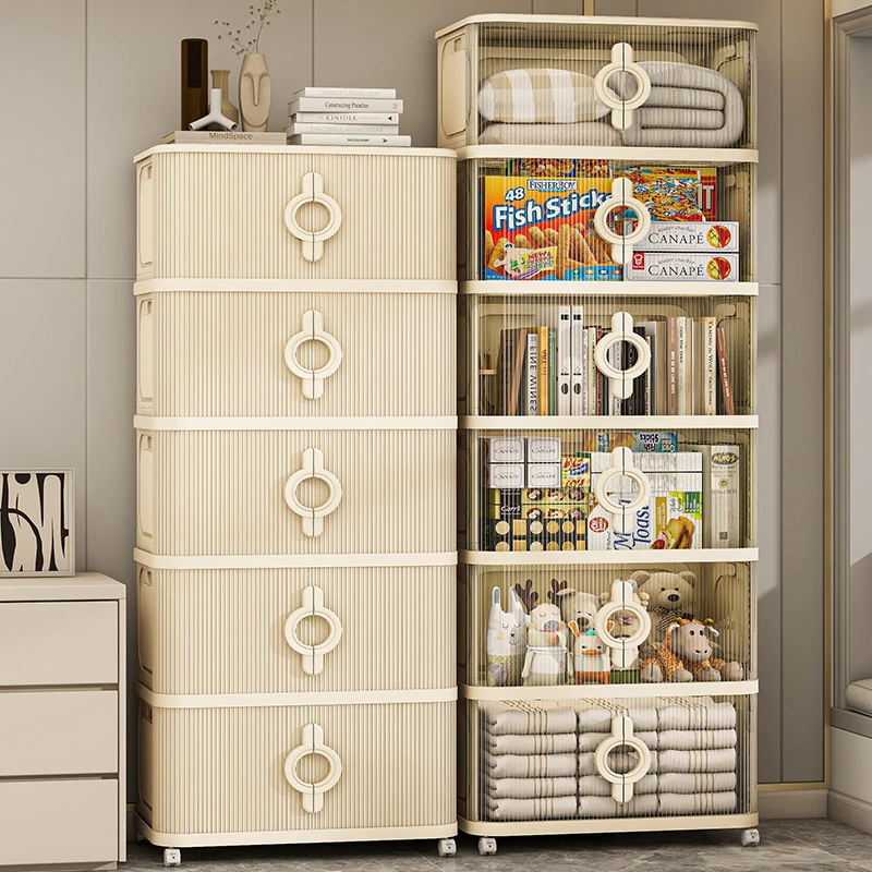 【60面宽】推拉门收纳柜储物柜多层婴儿衣柜多层衣服杂物柜