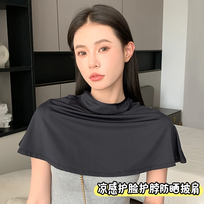 25新款防晒面罩披肩女夏季遮阳防紫外线护颈透气户外骑行挂耳套头
