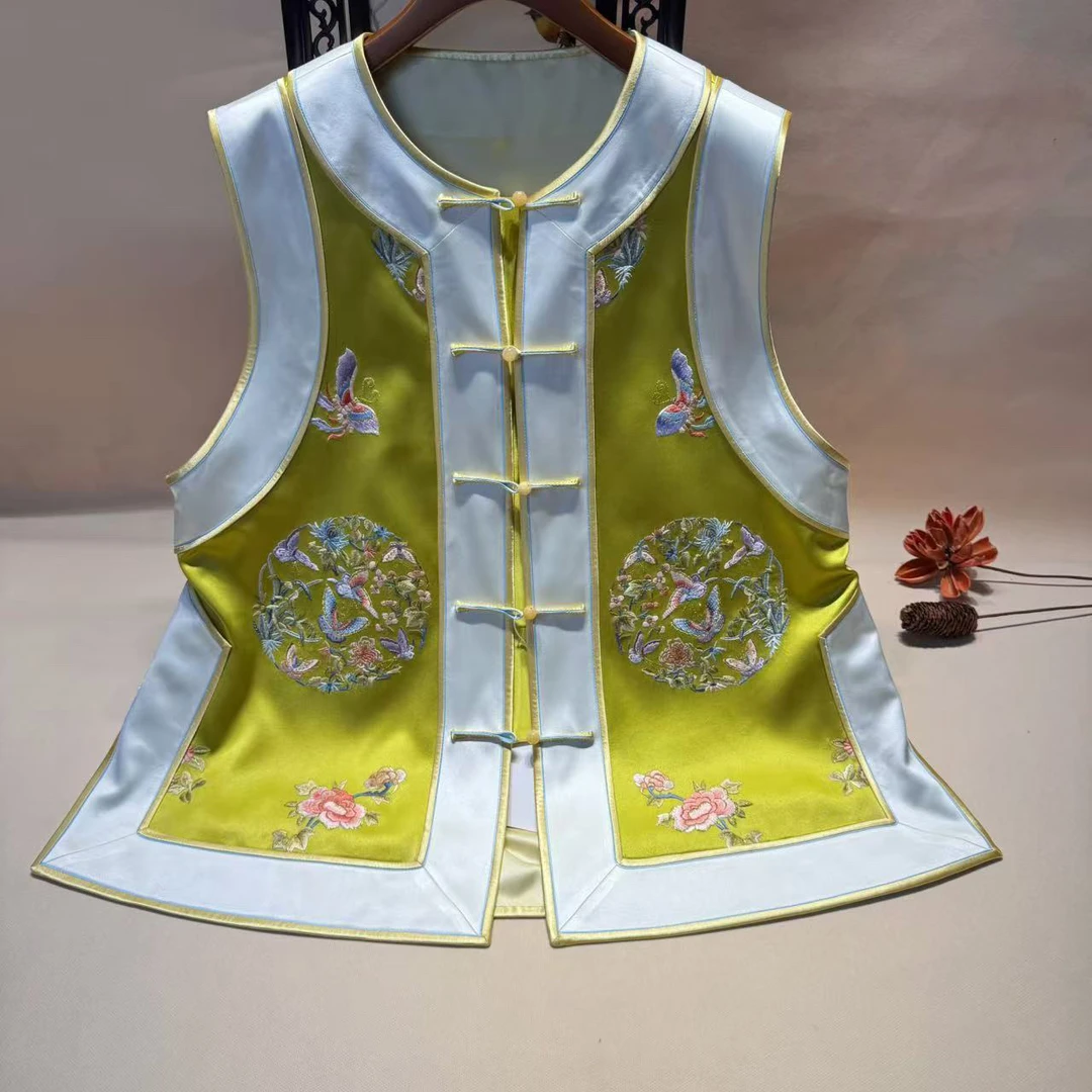 直播间选款重工苏绣纯手工非遗苏绣新中式国风马甲