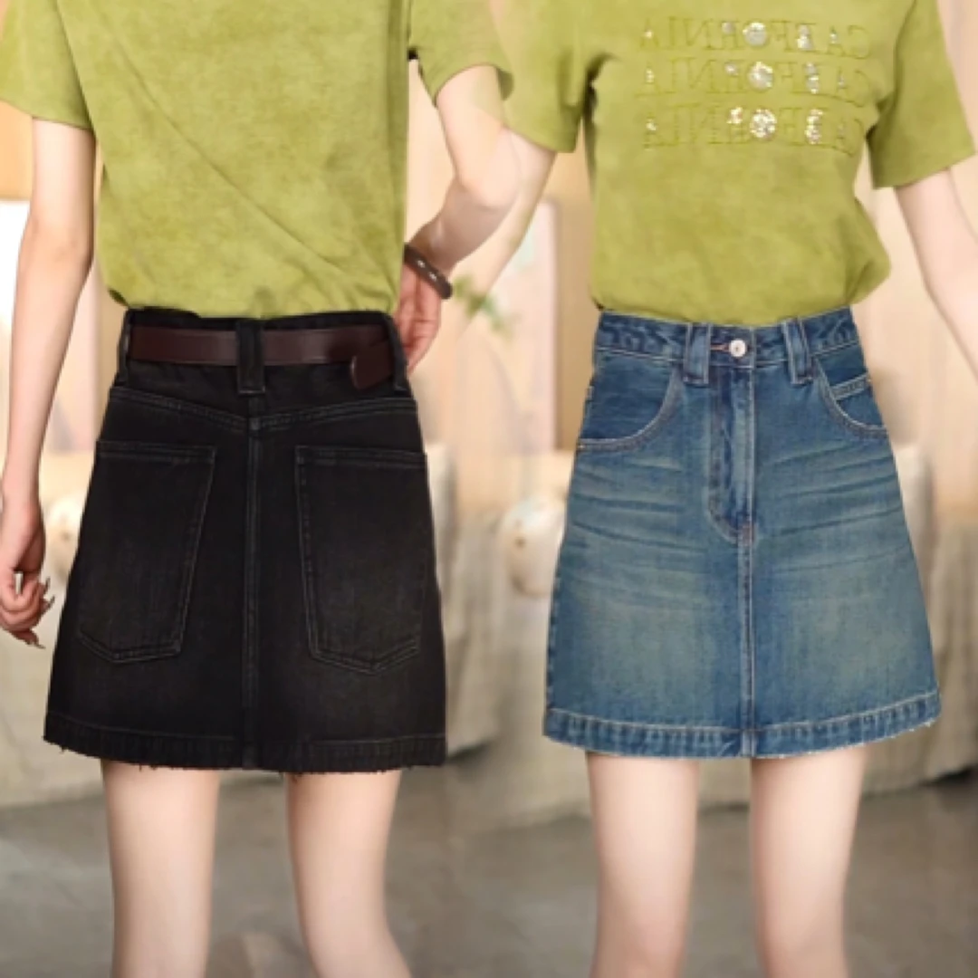 KK欧版 · 海洋之星 · 春款有内衬防走光四分牛仔裙裤显瘦半身裙