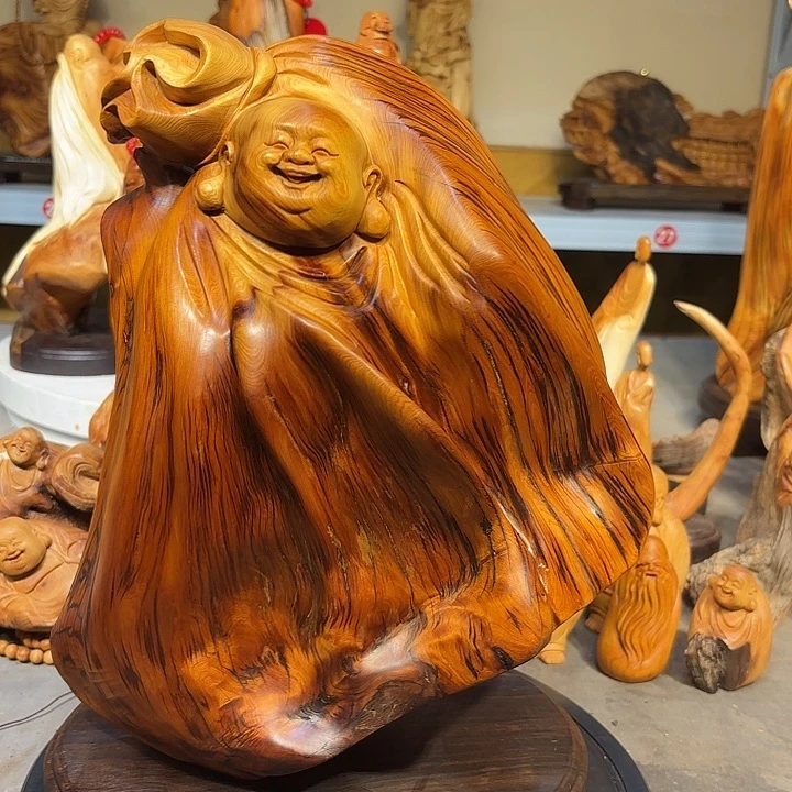 柏木太行崖柏弥勒佛