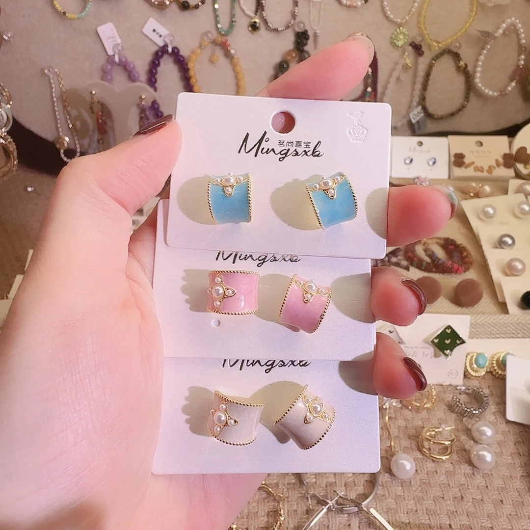 仿珍珠铜合金925银耳钉