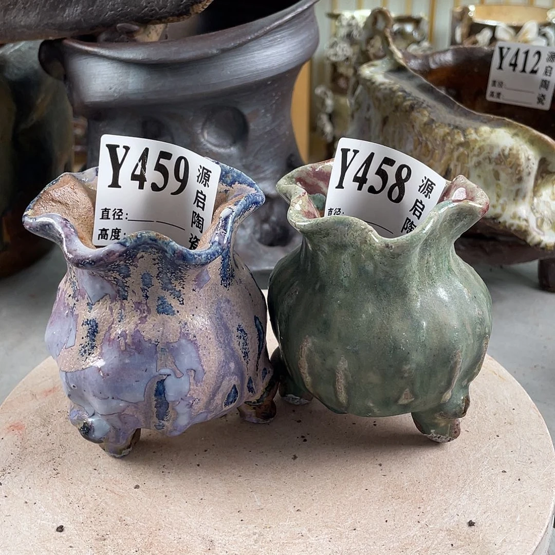 紫砂花盆景德镇陶瓷花盆458-9