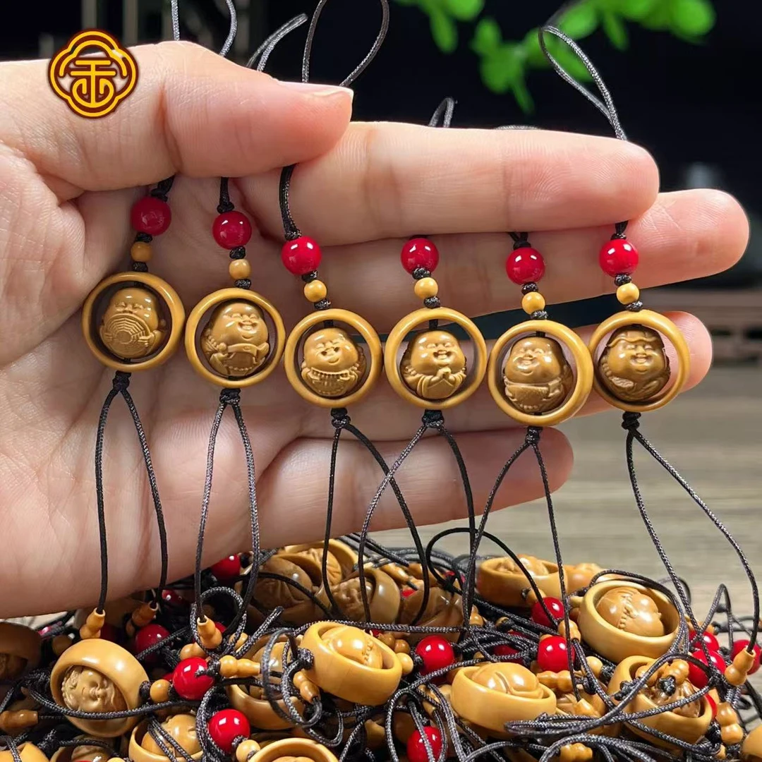 猴头核桃  1.1可爱弥勒单粒吊坠跑环款（二等品）随机