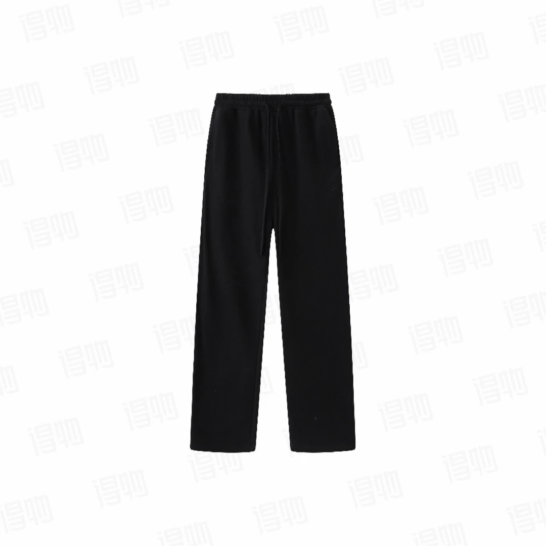 UNKNOWTAL 基础款纯色Logo刺绣垂感直筒宽松卫裤休闲裤男女同款