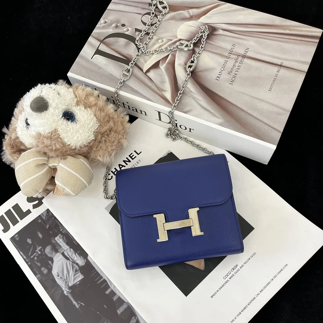 95新 Hermes/爱马仕 Hermes爱马仕 constance短款钱包 X字刻