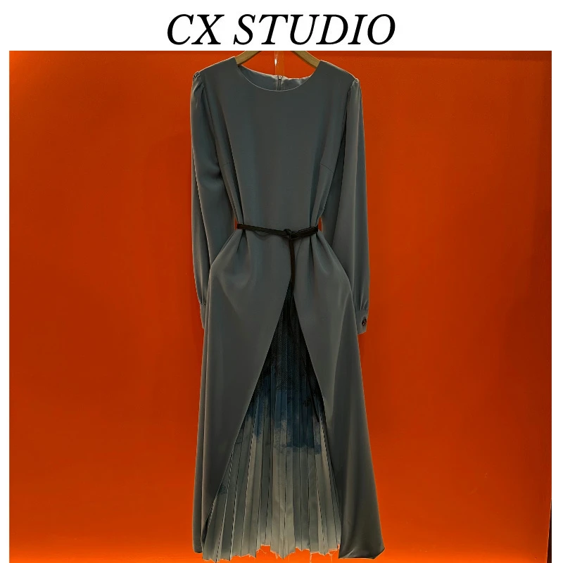 宫廷风古典优雅连衣裙通勤设计感灵动飘逸假两件长裙S6286A