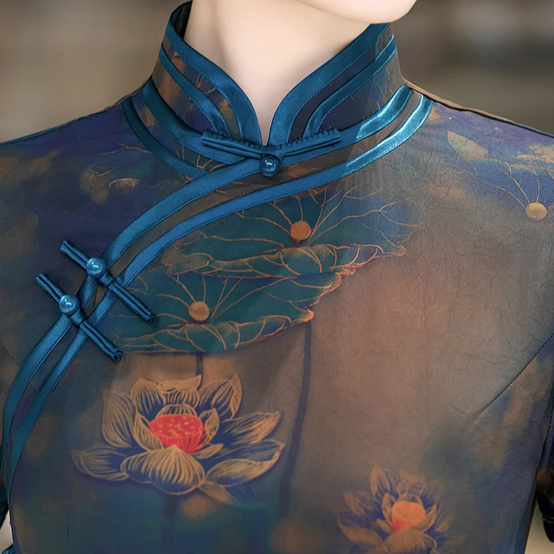 白幼秀春夏新款2024中国风旗袍走秀日常复古气质显瘦优雅3313