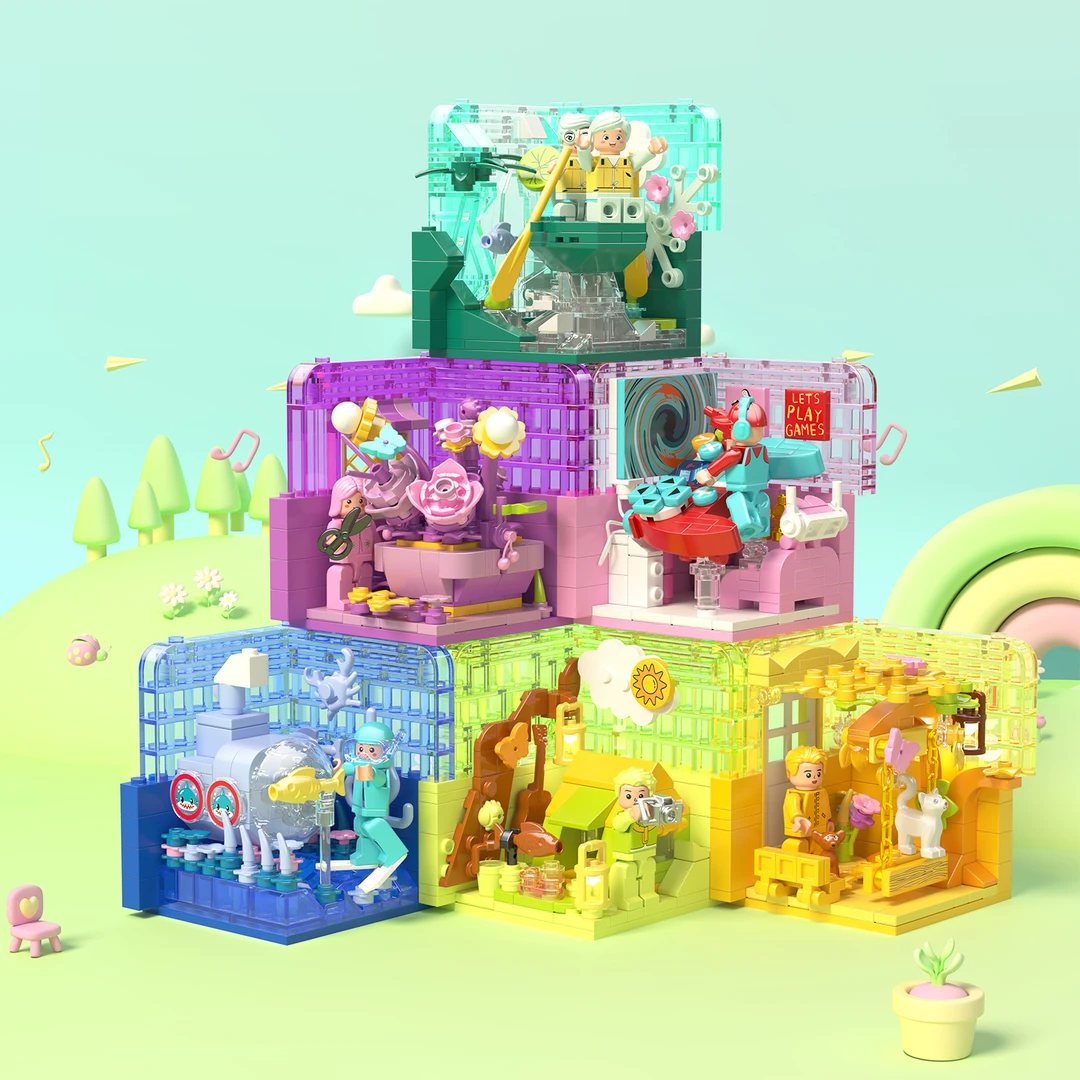 哲高积木假日时光阳光花房露营派对叠叠乐系列拼装摆件儿童玩具