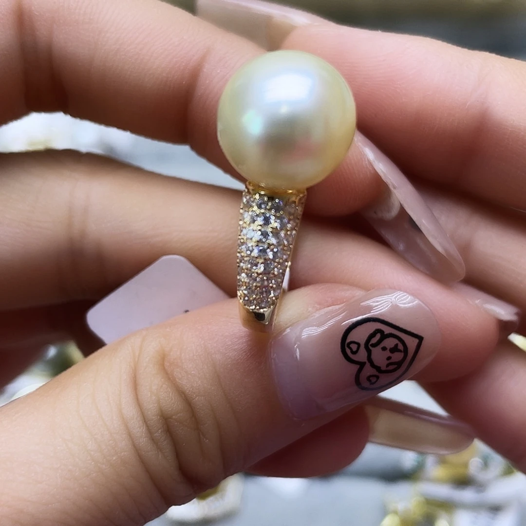 海水珍珠戒指银S925镶嵌